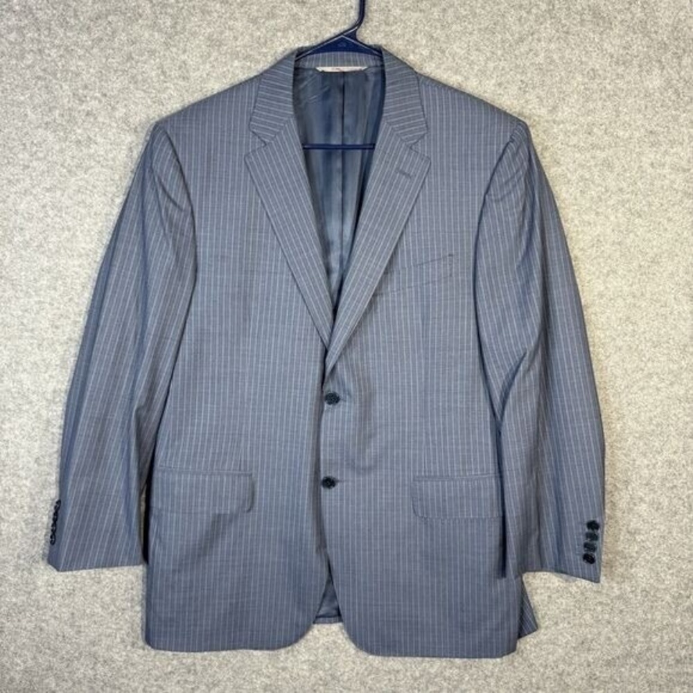 Canali Men's Gray‎ Pinstripe Suit Jacket Blazer Made in Italy